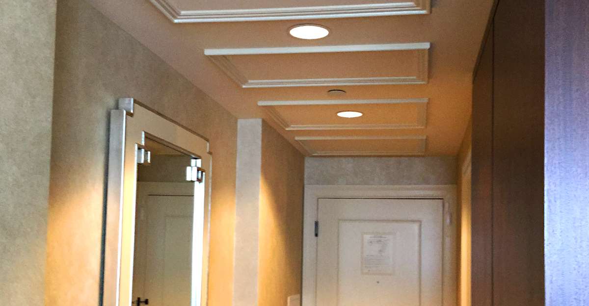 Mandarin Oriental Hotel LED lighting in a hotel hallway