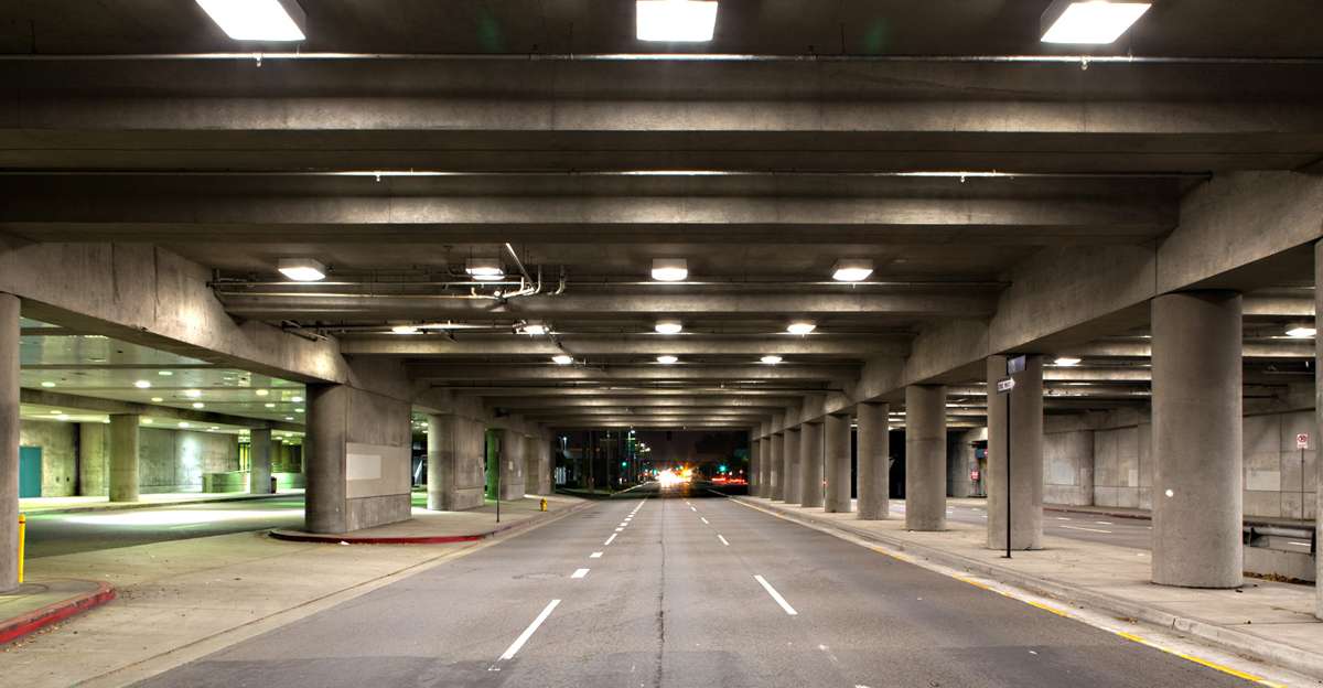 City of Los Angeles - Pico Blvd. TGS LED canopy lighting in an underpass
