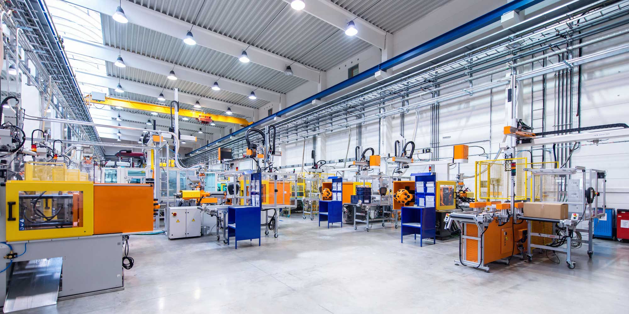 LED high bay lighting in a manufacturing facility